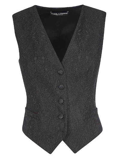 Shop Dolce & Gabbana Embroidered Vest In Black