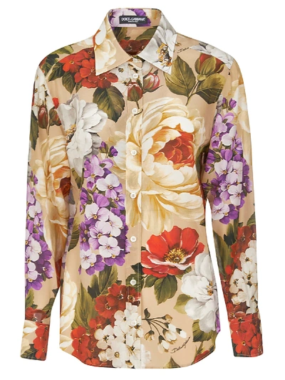 Shop Dolce & Gabbana Floral Printed Shirt In Multicolor