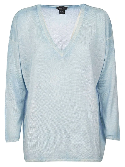 Shop Avant Toi Over Off Gauge Hand Painted Sweater In Chambray