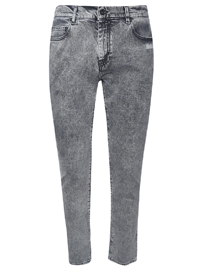 Shop Off-white Skinny Regular Length Jeans In Medium Grey