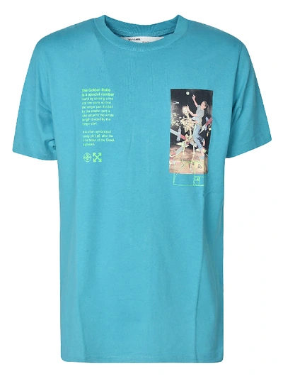 Shop Off-white Pascal Painting Slim T-shirt In Petrol Blue/multicolor