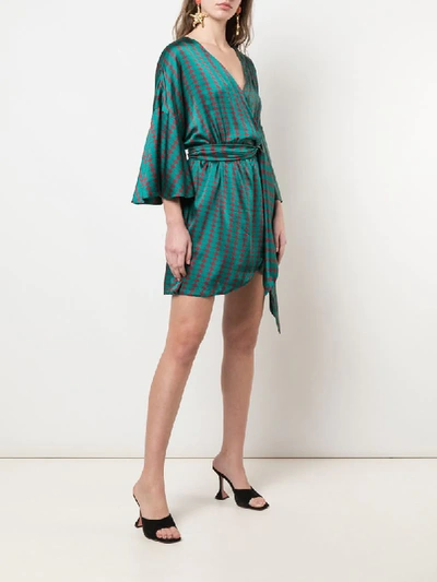 Shop Cynthia Rowley Jacquetta Mini Wrap Dress In Green