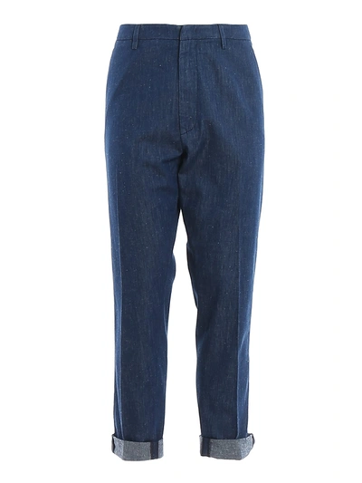 Shop Dondup Ivor Trousers In Blue