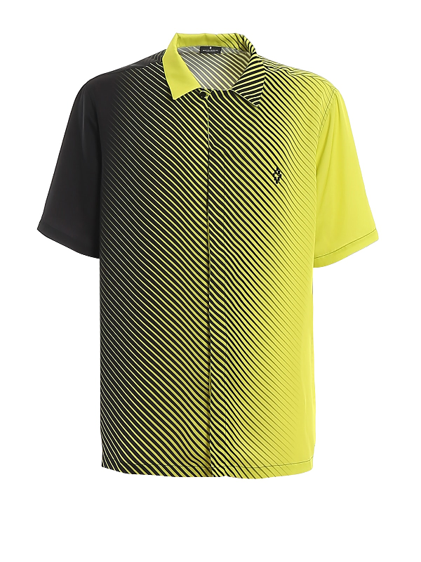 Marcelo Burlon County Of Milan Gradient Hawaii Shirt In Black And Lime In  Yellow | ModeSens