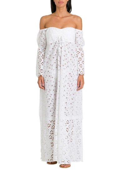 Shop Anjuna Sangallo Long Dress In Bianco
