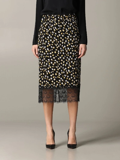 Shop Michael Michael Kors Skirt  Patterned Skirt In Black