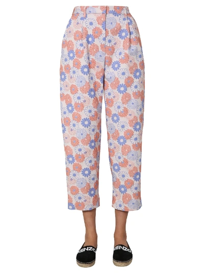 Shop Kenzo Cropped Trousers In Rosa