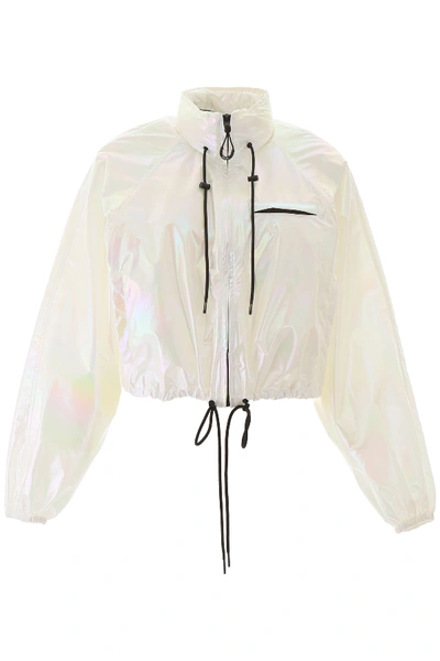 Shop Kenzo Iridescent Windbreaker In Bianco