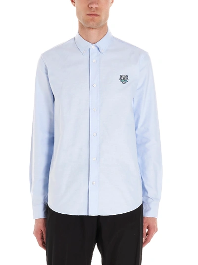 Shop Kenzo Tiger Crest Shirt In Blu