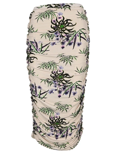 Shop Kenzo Sea Lily Midi Skirt In White