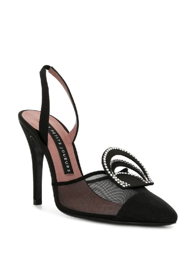 Shop Les Petits Joueurs 'gemma' Slingback-pumps In Black