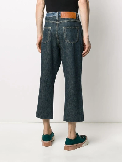 Shop Loewe Cropped Straight-fit Jeans In Blue