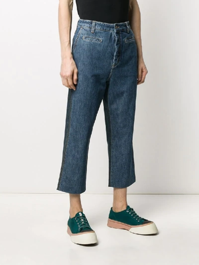 Shop Loewe Cropped Straight-fit Jeans In Blue