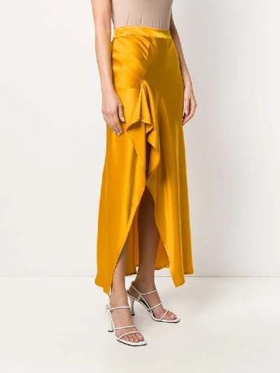 Shop Ainea Draped Maxi Skirt In Yellow