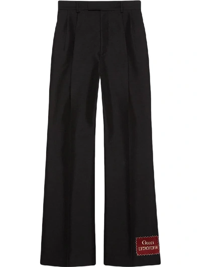 Shop Gucci Wide-leg Trousers In Black