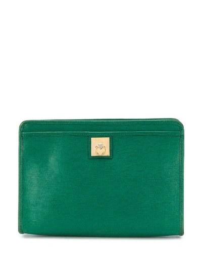 Pre-owned Celine Ring Clutch Bag In Green