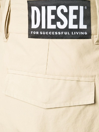Shop Diesel Straight-leg Trousers In Neutrals
