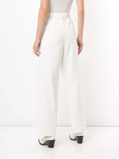 Shop Sea High-rise Wide-leg Trousers In White