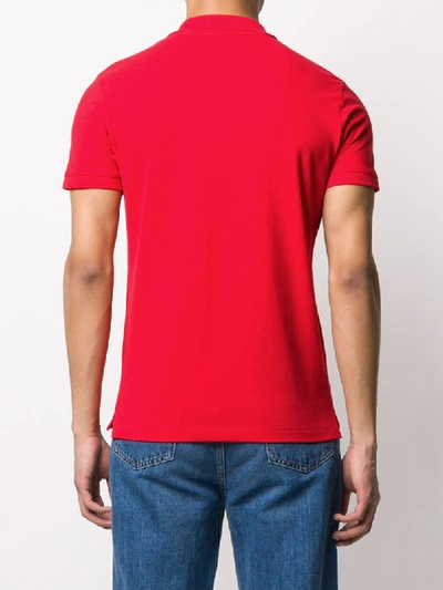 Shop Diesel Short-sleeved Logo Patch Polo Shirt In Red
