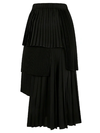 Shop N°21 Pleated Layered Skirt In Nero