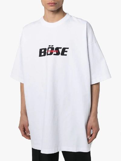 Shop Vetements Oversized Logo Cotton T-shirt In White