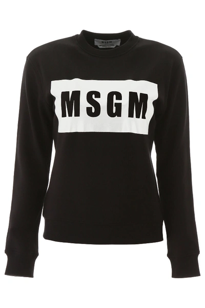 Shop Msgm Box Logo Sweatshirt In Black