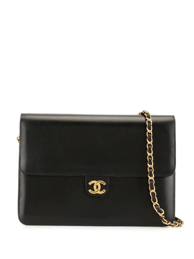 Pre-owned Chanel 1985-1993s Cc Single Chain Shoulder Bag In Black