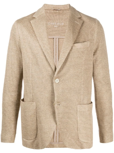 Shop Circolo 1901 Textured Single-breasted Blazer In Neutrals