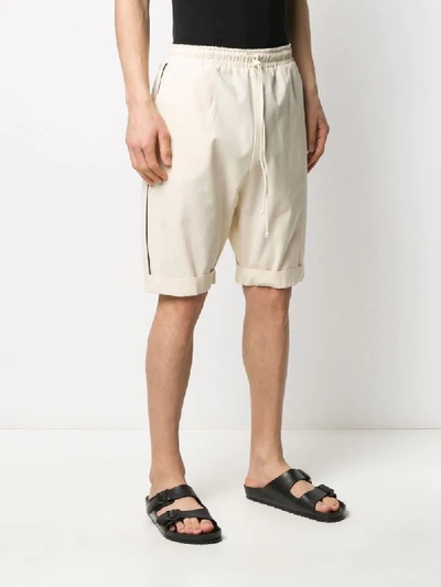 Shop Alchemy Piped Track Shorts In Neutrals