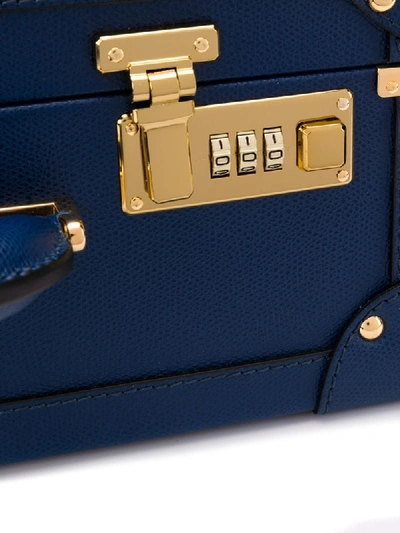 Shop Family Affair Embossed Leather Briefcase In Blue