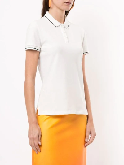 Shop Emporio Armani Piqué Polo Shirt In White