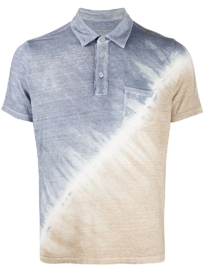 Shop Altea Tie-dye Polo Shirt In Blue