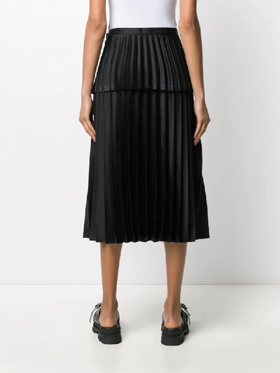 Shop Comme Des Garçons Pleated Tiered Skirt In Black