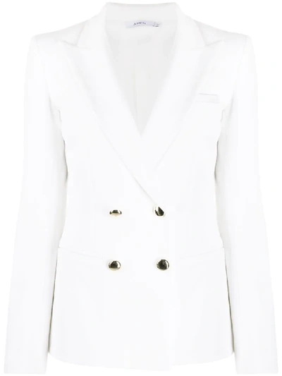 Shop Amen Double-breasted Fitted Blazer In White