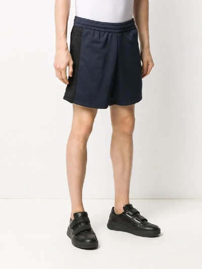 Shop Acne Studios Side-stripe Shorts In Blue