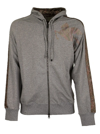 Shop Etro Jersey Sweatshirt With Paisley Details