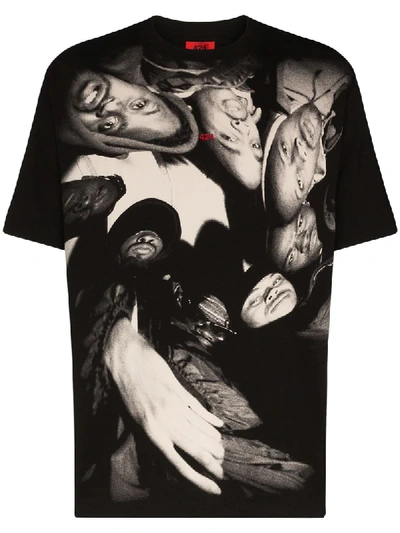 Shop 424 Wu-tang-print T-shirt In Black