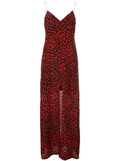 Shop Alice And Olivia Candice Leopard-print Slip Dress In Black
