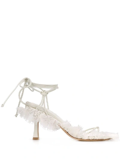 Shop Magda Butrym Sweden Lace-trimmed Sandals In White