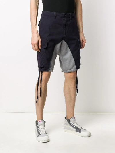 Shop Greg Lauren X Paul & Shark Cargo-shorts Im Hybrid-design In Blue