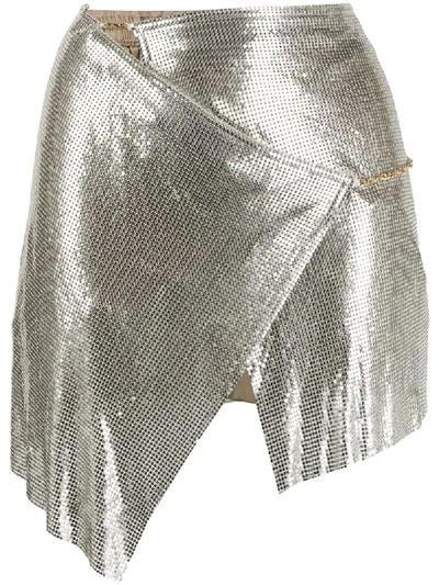 Shop Poster Girl Asymmetric Mini Skirt In Silver