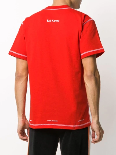 Shop United Standard Good Karma Print T-shirt In Red