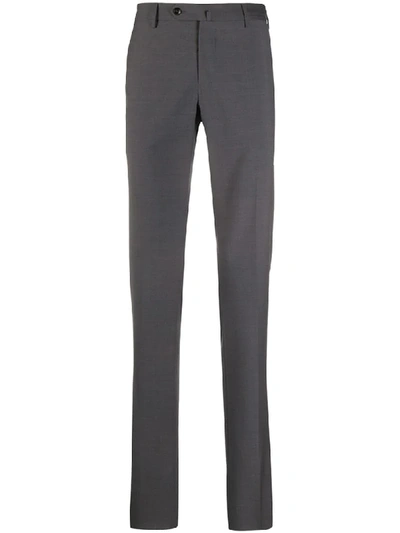 Shop Pt01 Tailored Straight Leg Trousers In Grey