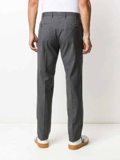 Shop Pt01 Tailored Straight Leg Trousers In Grey