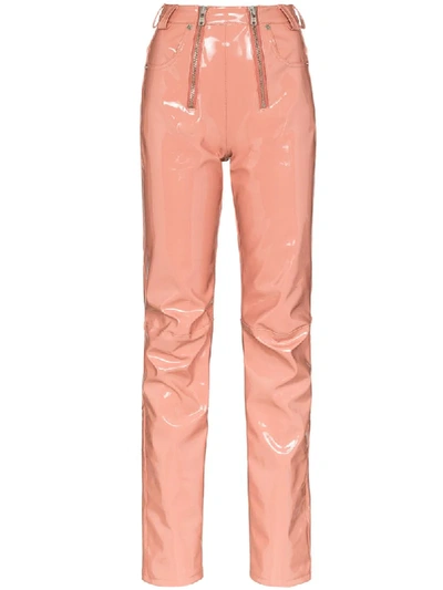 Shop Gmbh Frey Double-zip Trousers In Pink