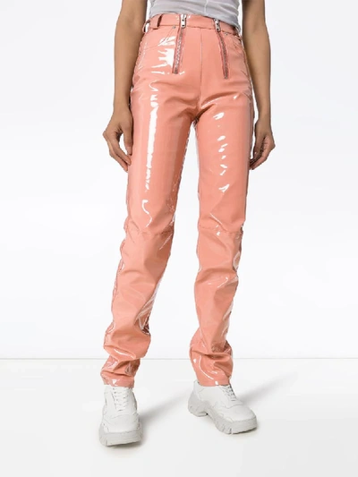 Shop Gmbh Frey Double-zip Trousers In Pink