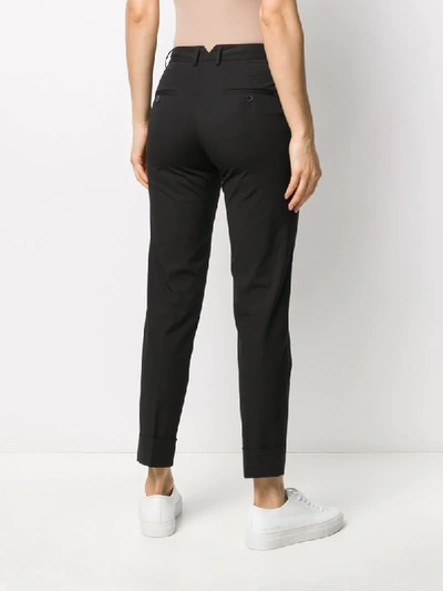Shop Alberto Biani Low-waist Skinny Trousers In Black