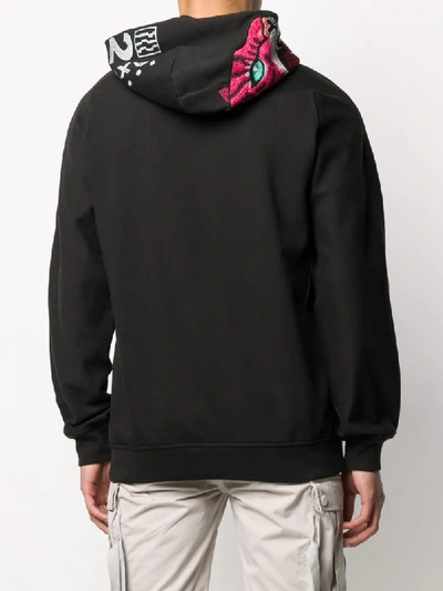 Shop Maharishi Embroidered Tiger Hoodie In Black