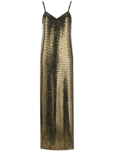 Shop Gucci Sequin-embellished Long Dress In Black