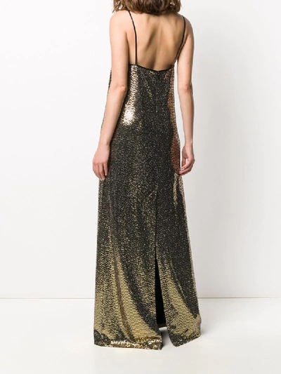 Shop Gucci Sequin-embellished Long Dress In Black